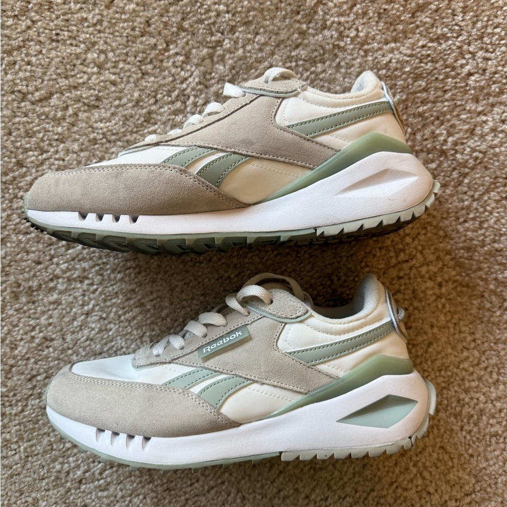 Reebok Women's Cream and Olive Sneakers